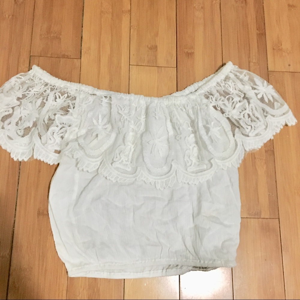 Off Shoulder Floral Lace Top